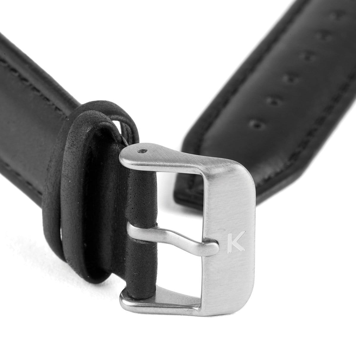 Black Stitched Leather Watch Strap - 20mm Width Watch Strap - Kartel Scotland
