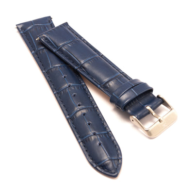 20mm Blue mock-croc Leather Watch Strap - Kartel