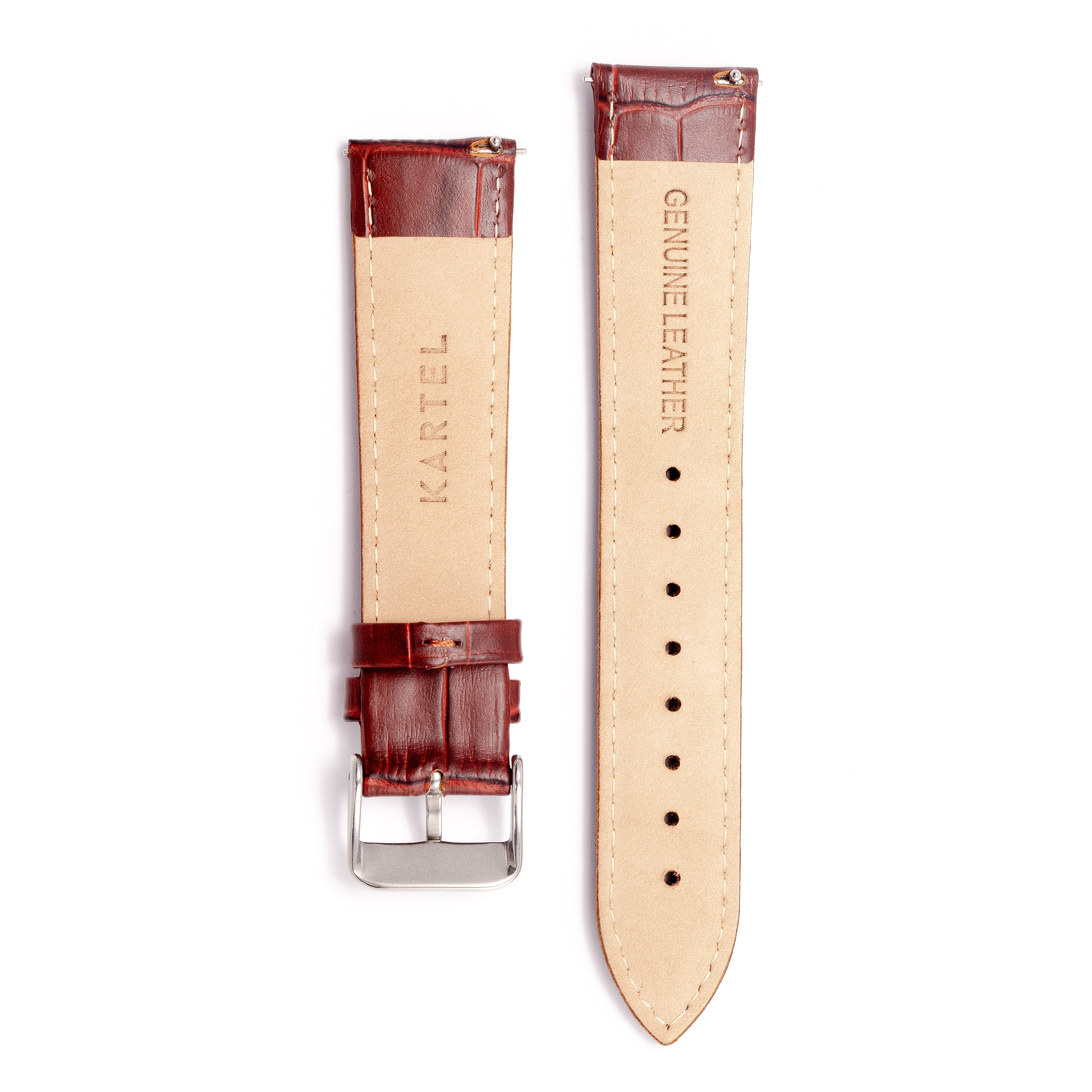 20mm Maroon Mock-croc Leather watch Strap