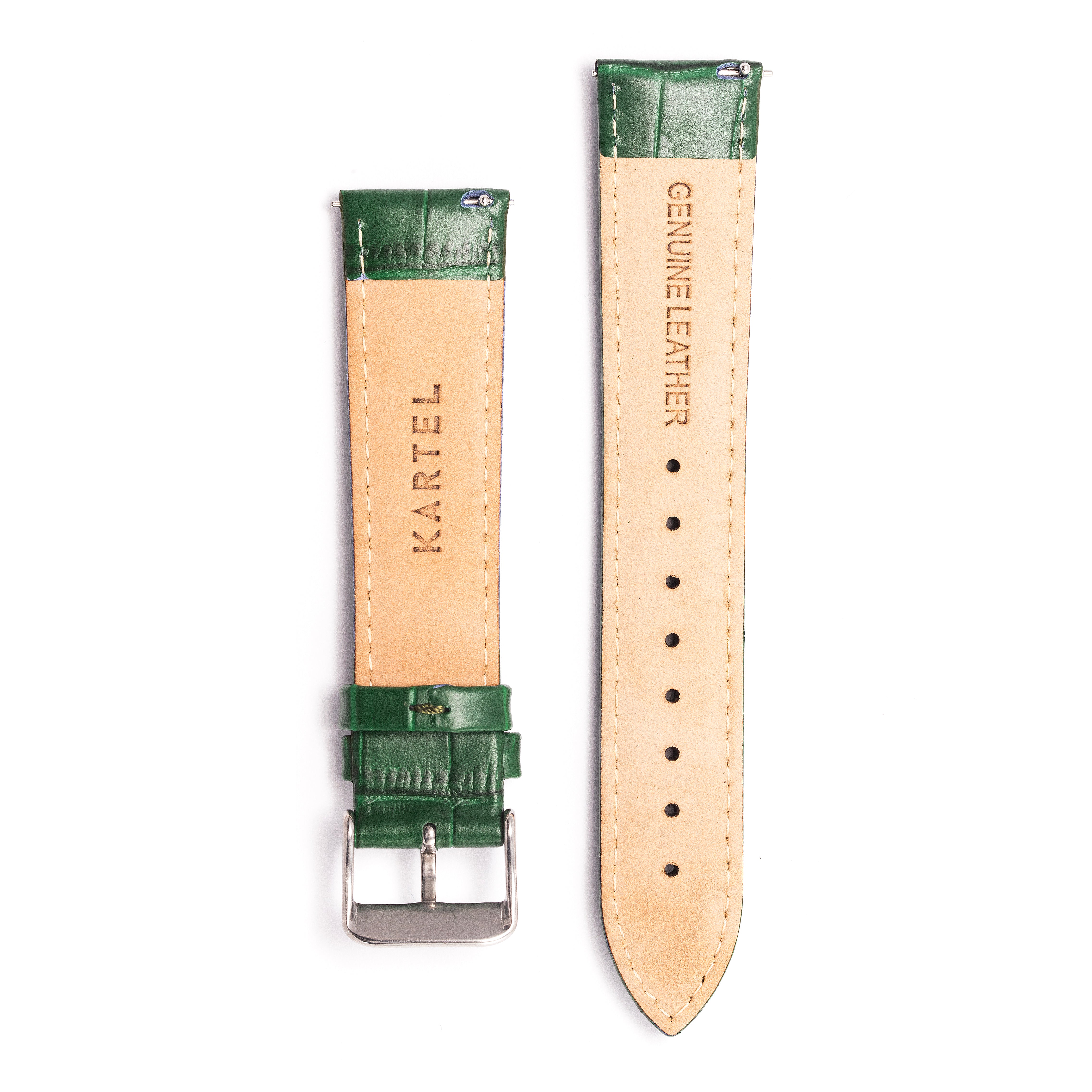 20mm Green mock-croc Leather watch Strap