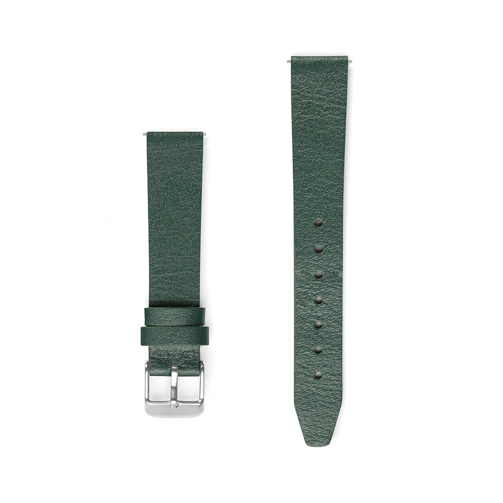 16mm Full Grained Green Leather Strap