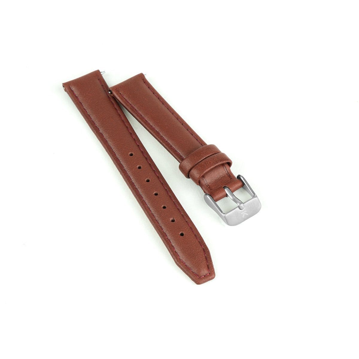Maroon Stitched Leather Watch Strap - 16mm Width Watch Strap - Kartel Scotland