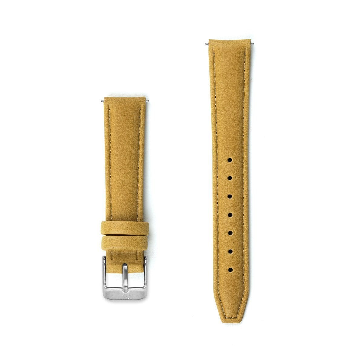 Mustard Stitched Leather Watch Strap - 16mm Width Watch Strap - Kartel Scotland