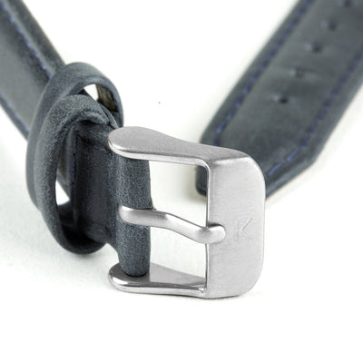 Navy Blue Stitched Leather Watch Strap - 16mm Width Watch Strap - Kartel Scotland