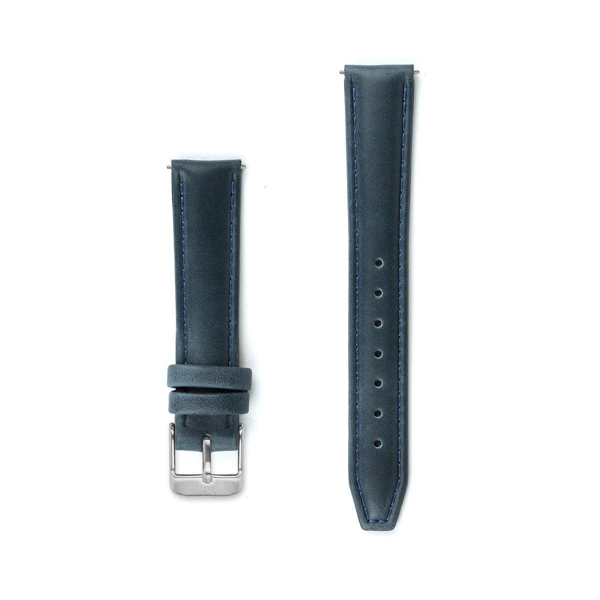 Navy Blue Stitched Leather Watch Strap - 16mm Width Watch Strap - Kartel Scotland