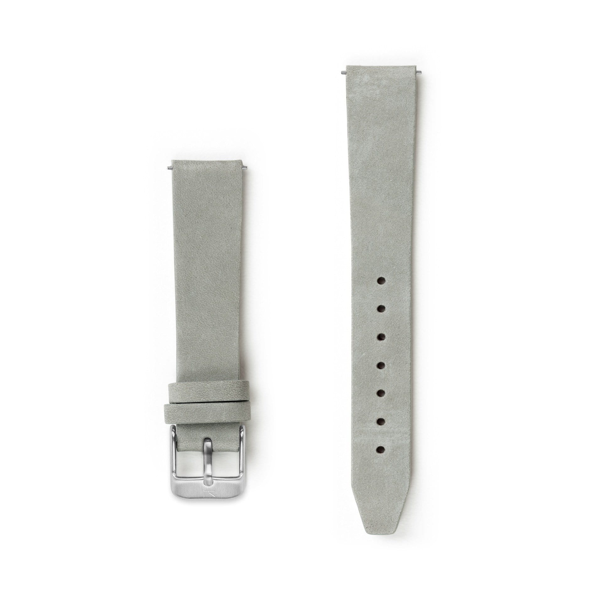 Flat Pale Grey Leather Watch Strap - 16mm Width Watch Strap - Kartel Scotland