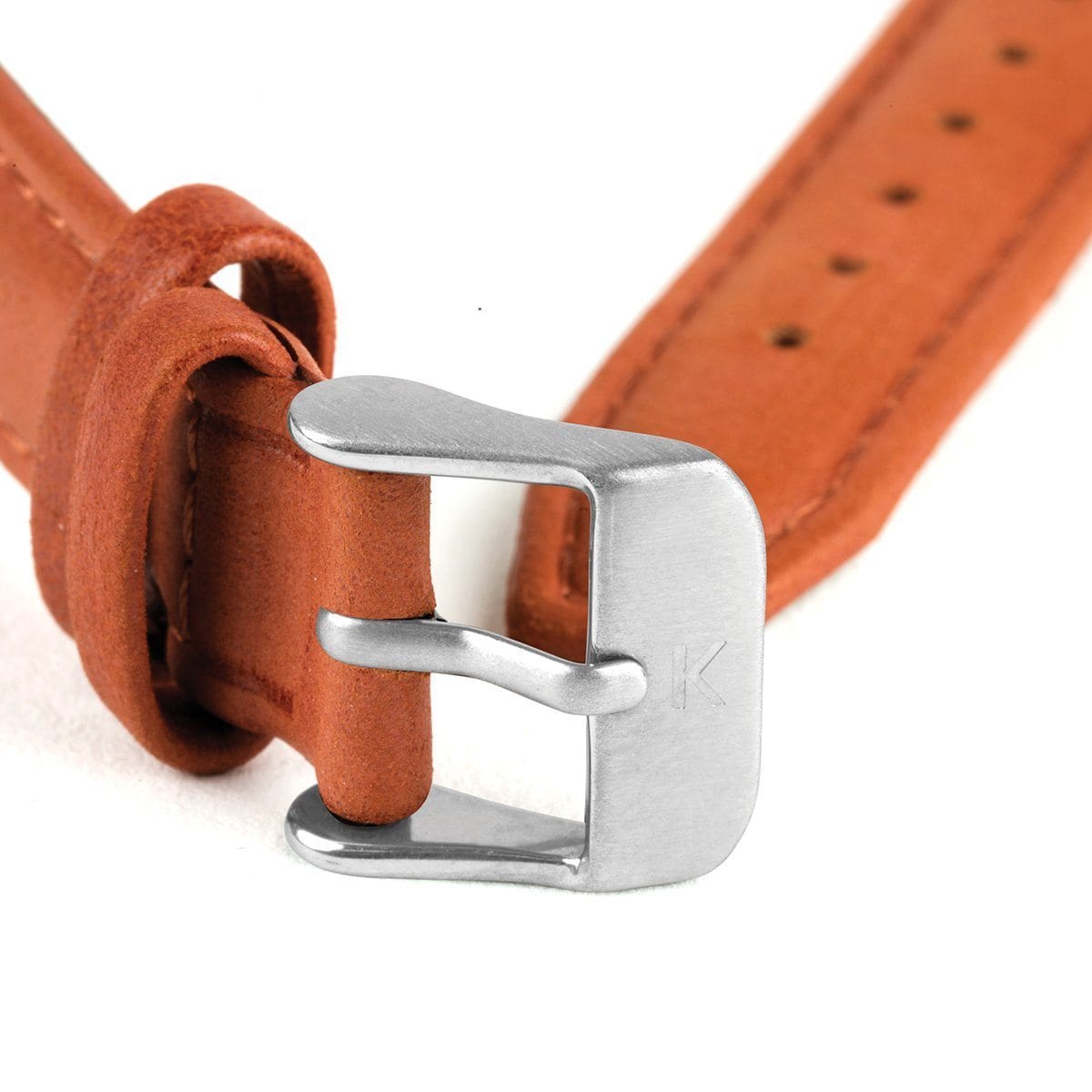 Tangerine Orange Stitched Leather Strap - 16mm Width Watch Strap - Kartel Scotland