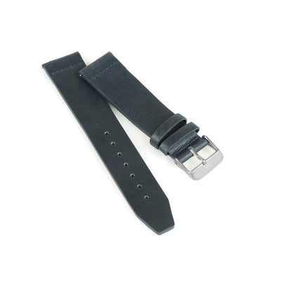 Navy Blue Flat Leather Watch Strap - 20mm Width Watch Strap - Kartel Scotland