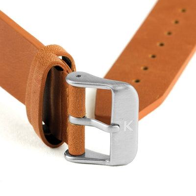 Tan Flat Leather Watch Strap - 20mm Width Watch Strap - Kartel Scotland