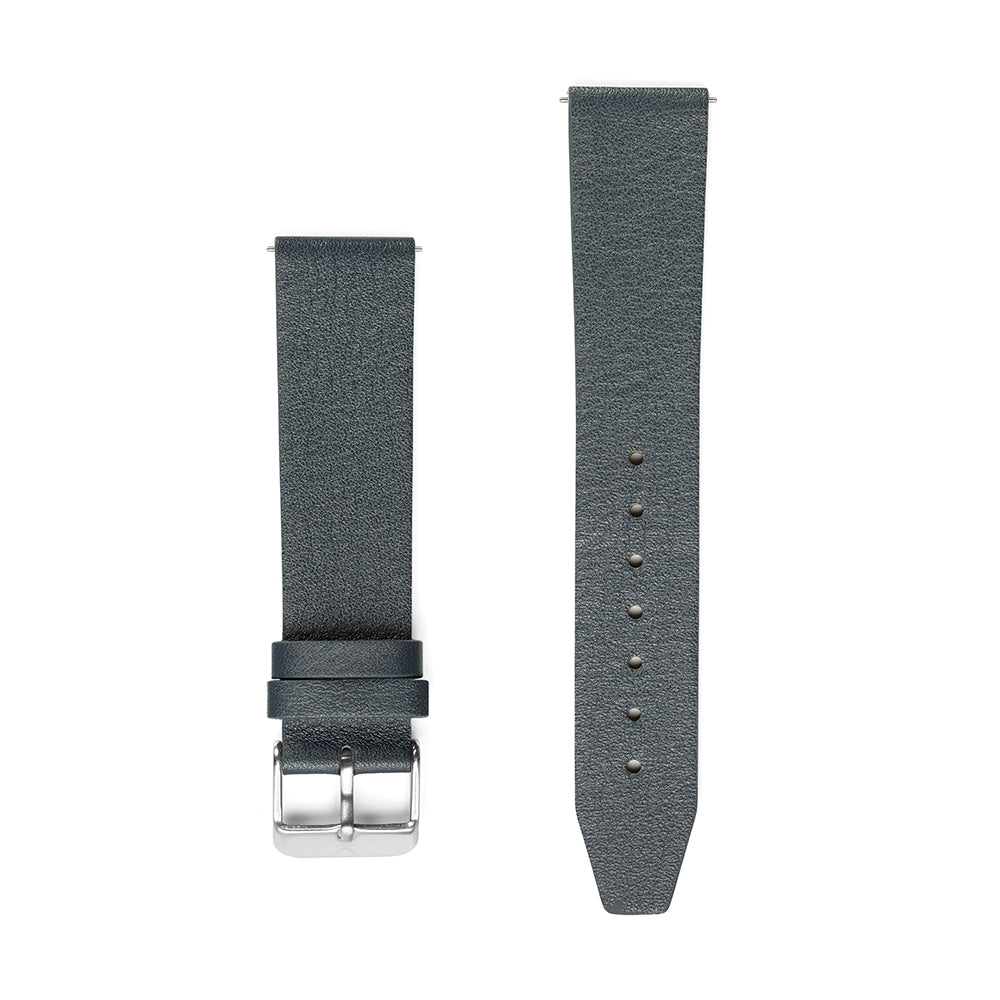20mm Full Grained Leather Strap - Navy