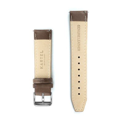 Brown Stitched Leather Watch Strap - 20mm Width Watch Strap - Kartel Scotland