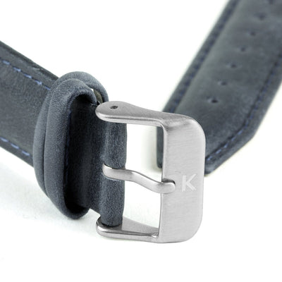 Navy Blue Stitched Leather Watch Strap - 20mm Width Watch Strap - Kartel Scotland