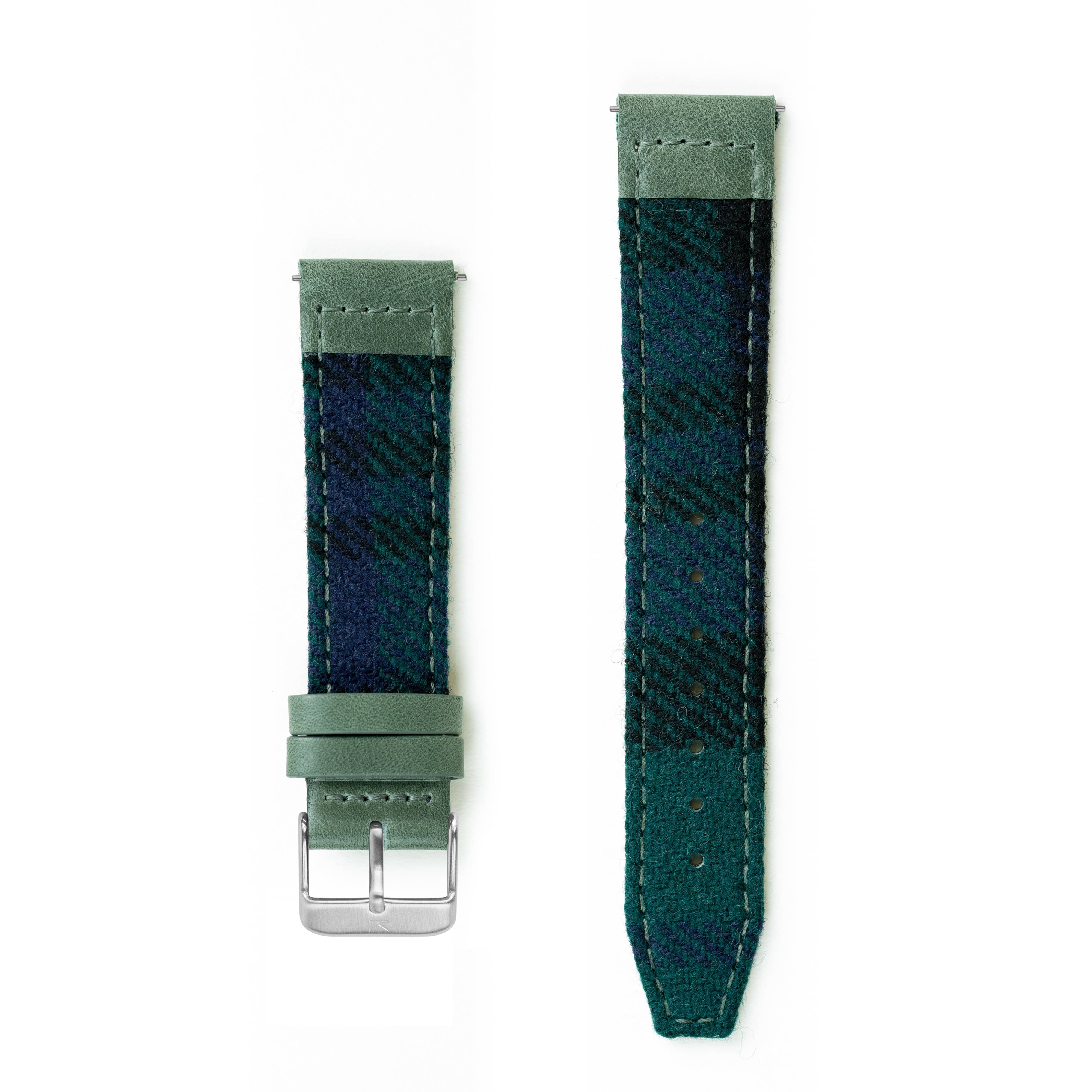 Black Watch Tartan Lambswool Watch Strap - 20mm Width Watch Strap - Kartel Scotland