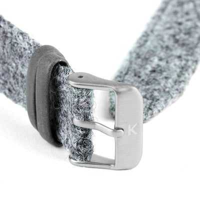 Light Grey Harris Tweed Watch Strap – 20mm Width Watch Strap - Kartel Scotland