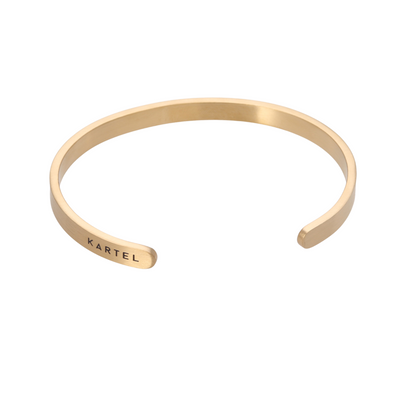 Brushed Gold Steel Cuff - 4 Sizes - Kartel