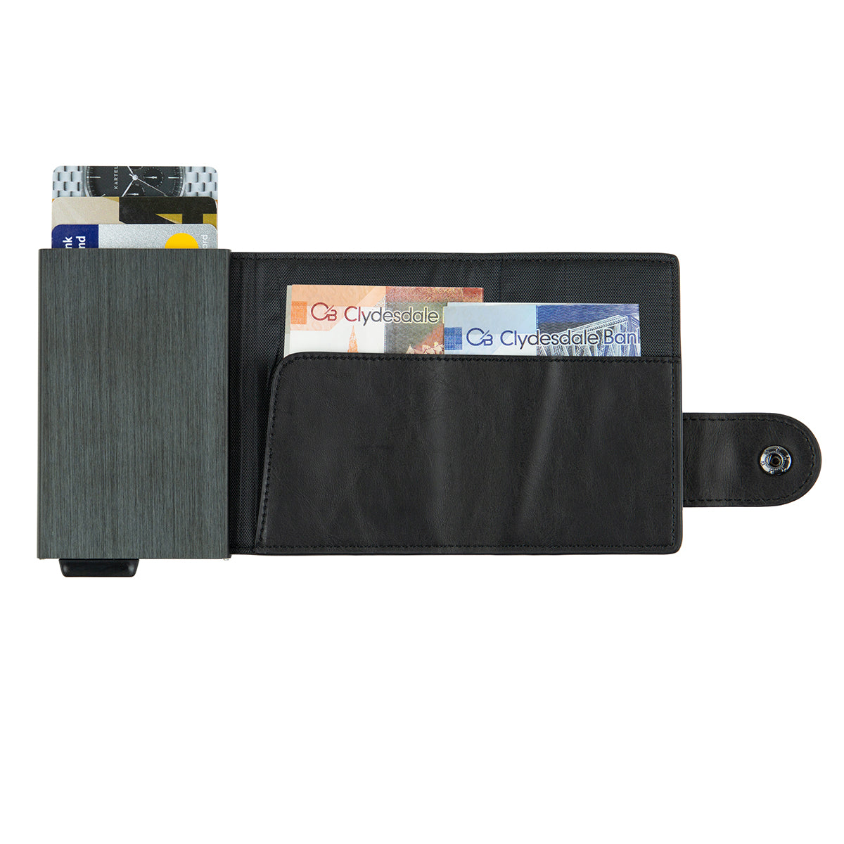 Black Wallet With Metal Card Holder