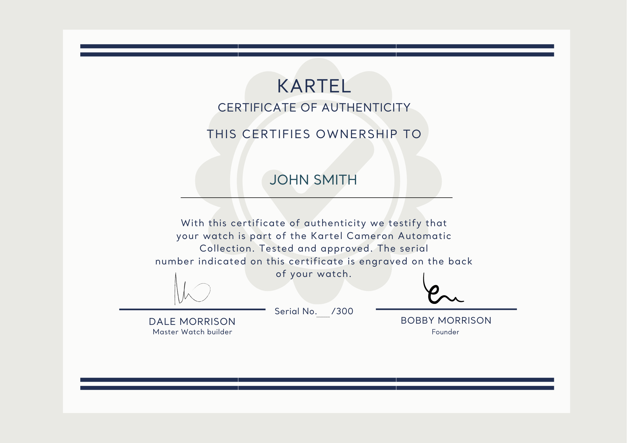 Certificate of Authenticity