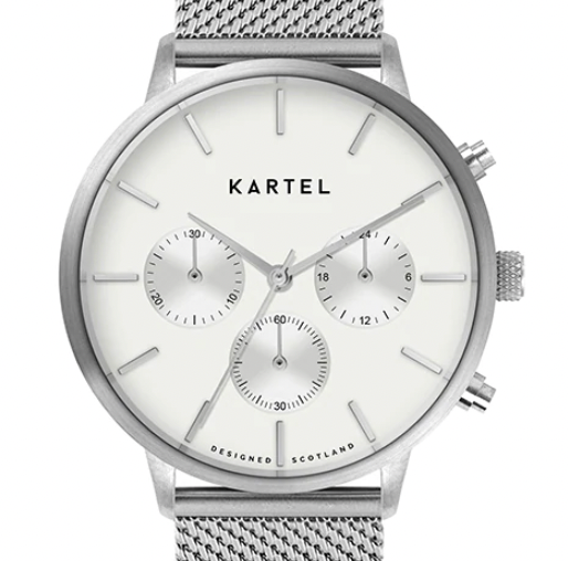 Shetland 38mm Chronograph - Silver/White